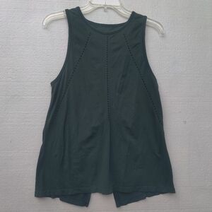 Athleta Foothill Tank women's size S, green, perforated, flap back.